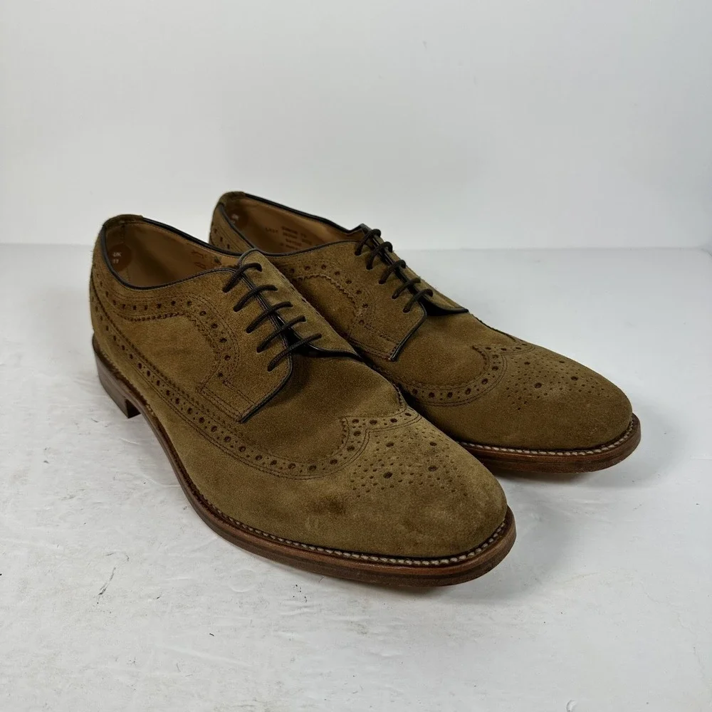 Design Loake Brown‎ Suede Oxford Brogues Lace Shoes Goodyear Welt Men's Sz UK 11